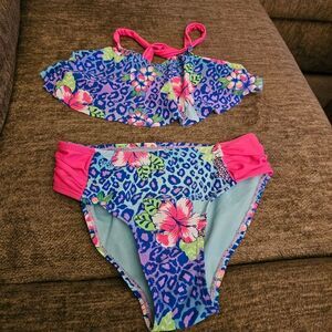 SO Blue and Multicolor Bikini Set